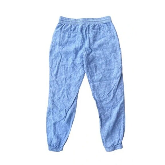 New Athleta Retreat 100% Linen Joggers Pants Chambray Blue Size 18 Travel NWT - Picture 7 of 11